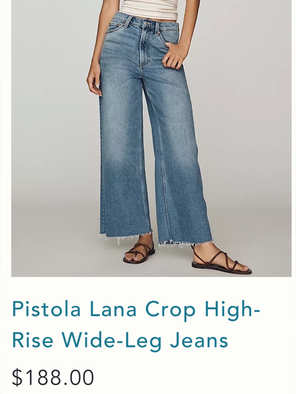 Pistola Light Blue Wide Leg Women's Jeans